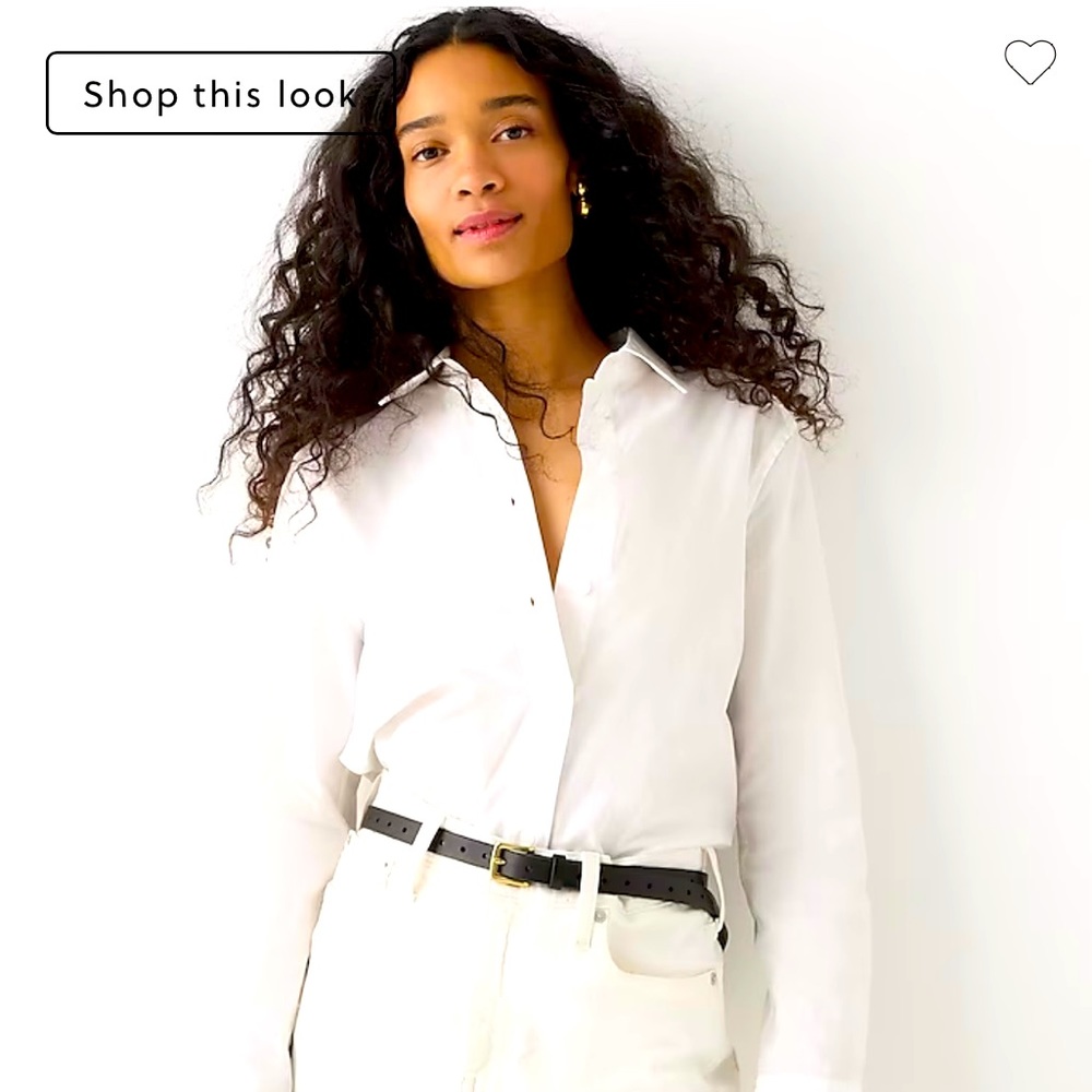 Your favorite little white shirt. J. Crew white poplin perfection.